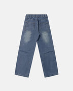 Deconstructed Baggy Straight-Leg Jeans | Flation Streetwear