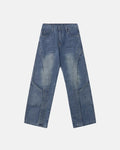 Deconstructed Baggy Straight-Leg Jeans | Flation Streetwear