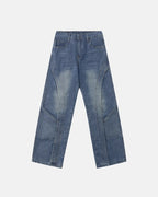 Deconstructed Baggy Straight-Leg Jeans | Flation Streetwear