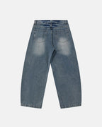 Deconstructed Washed Barrel Jeans | Flation Streetwear