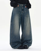 Deconstructed Washed Barrel Jeans | Flation Streetwear