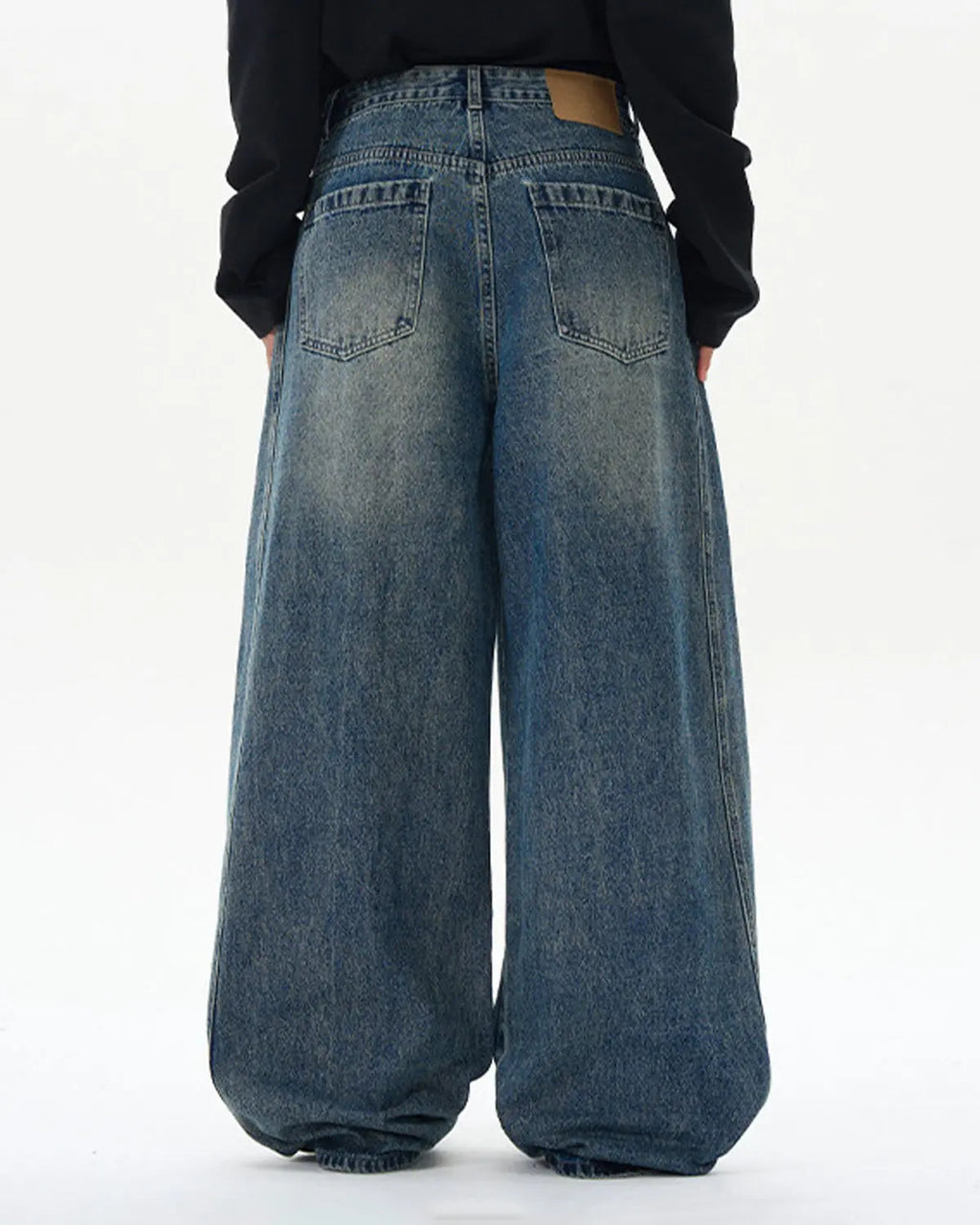 Deconstructed Washed Barrel Jeans | Flation Streetwear