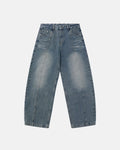 Deconstructed Washed Barrel Jeans | Flation Streetwear