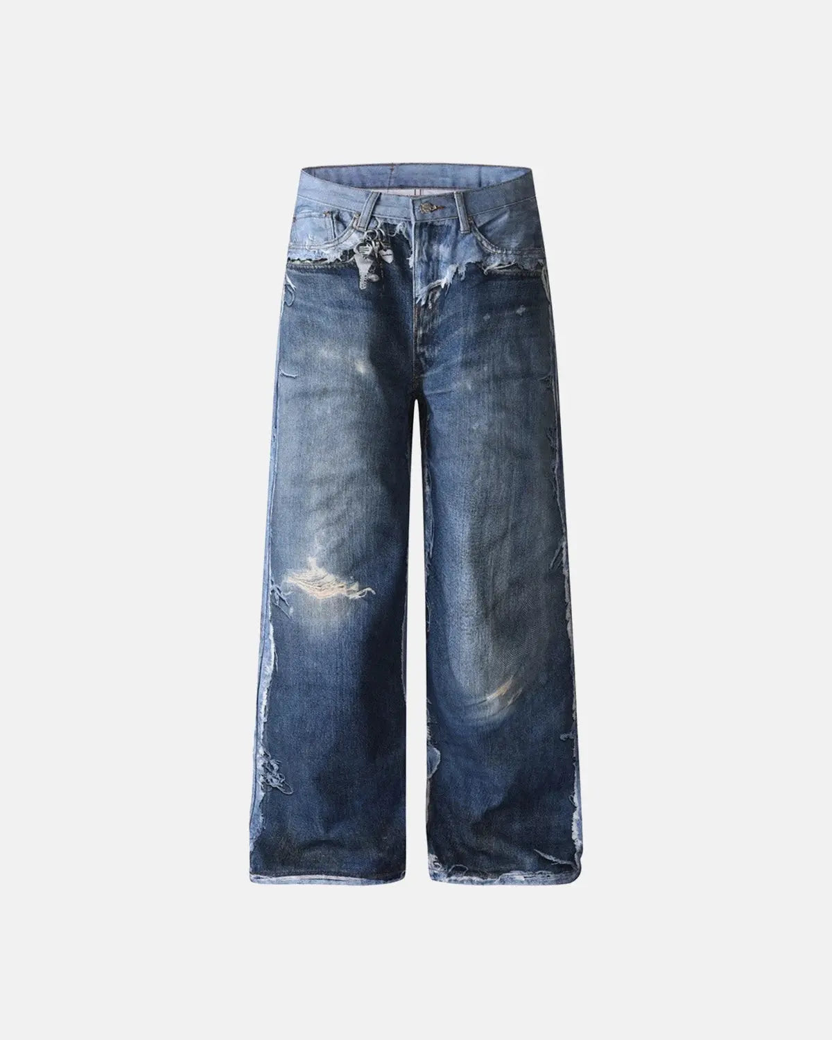Digital Print Distressed Baggy Jeans | Flation Streetwear