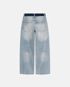 Double Waist Distressed Baggy Jeans | Flation Streetwear