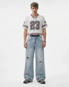 Double Waist Distressed Baggy Jeans | Flation Streetwear