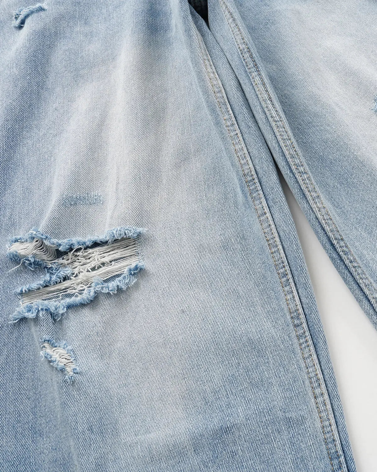 Double Waist Distressed Baggy Jeans | Flation Streetwear