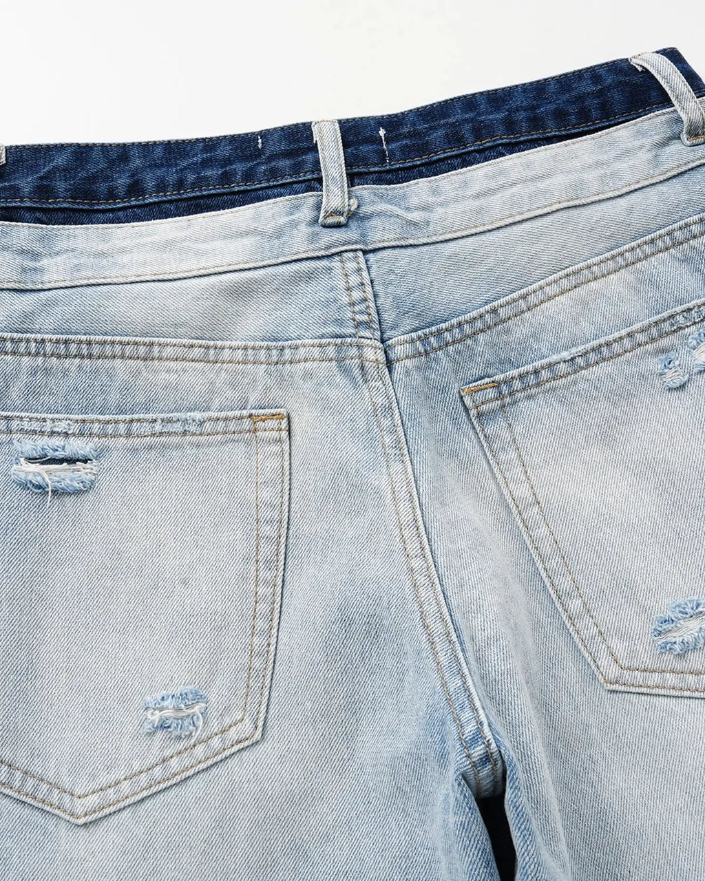 Double Waist Distressed Baggy Jeans | Flation Streetwear