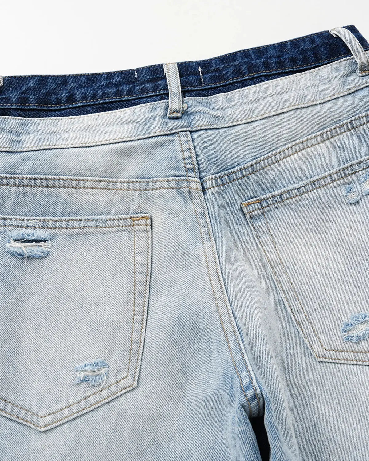 Double Waist Distressed Baggy Jeans | Flation Streetwear