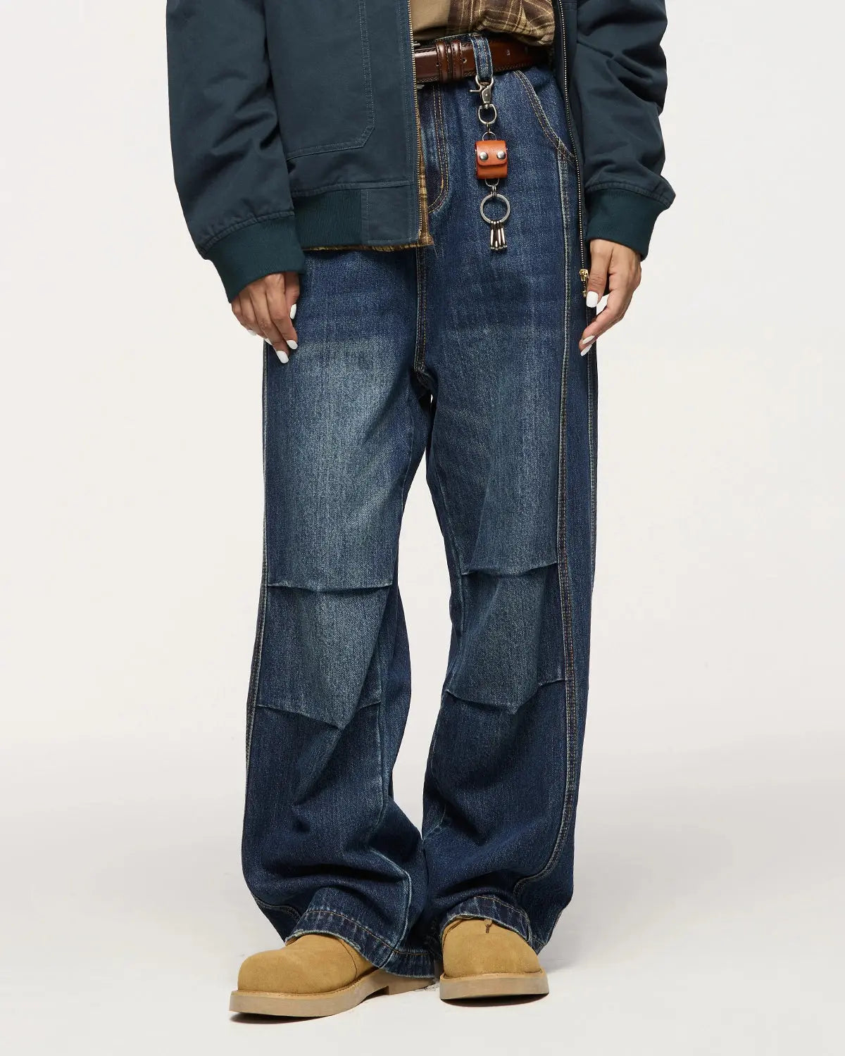 Flation Faded Dirty Baggy Cargo Jeans