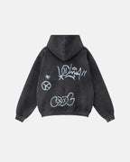 Flation Graffiti Washed Zip Up Hoodies
