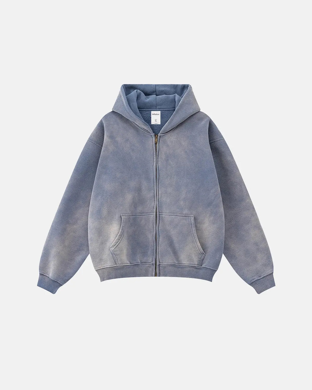 Flation Streetwear Acid Washed Zip Up Hoodies