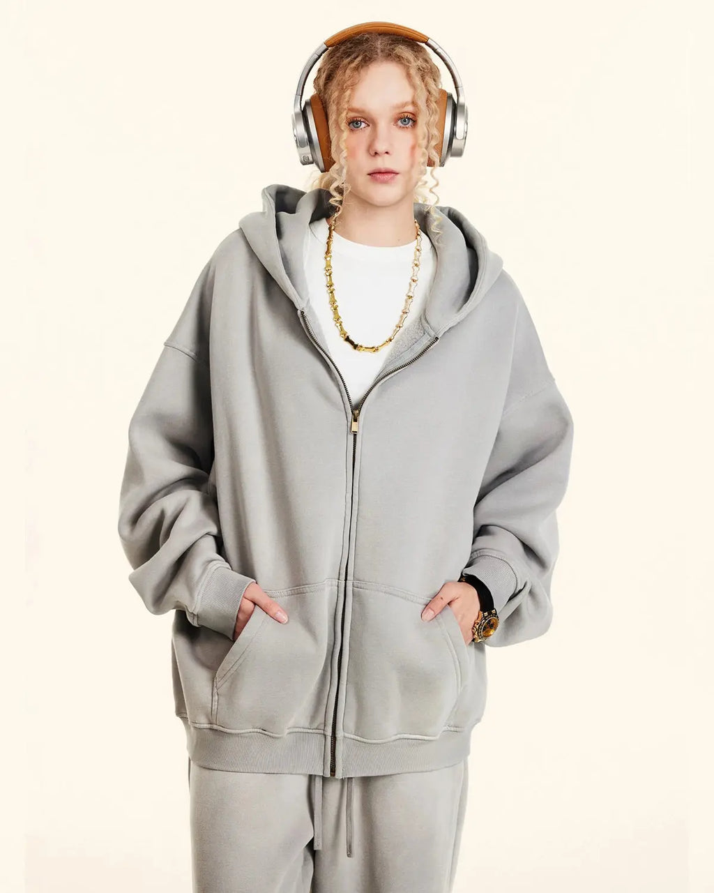 Flation Streetwear Acid Washed Zip Up Hoodies