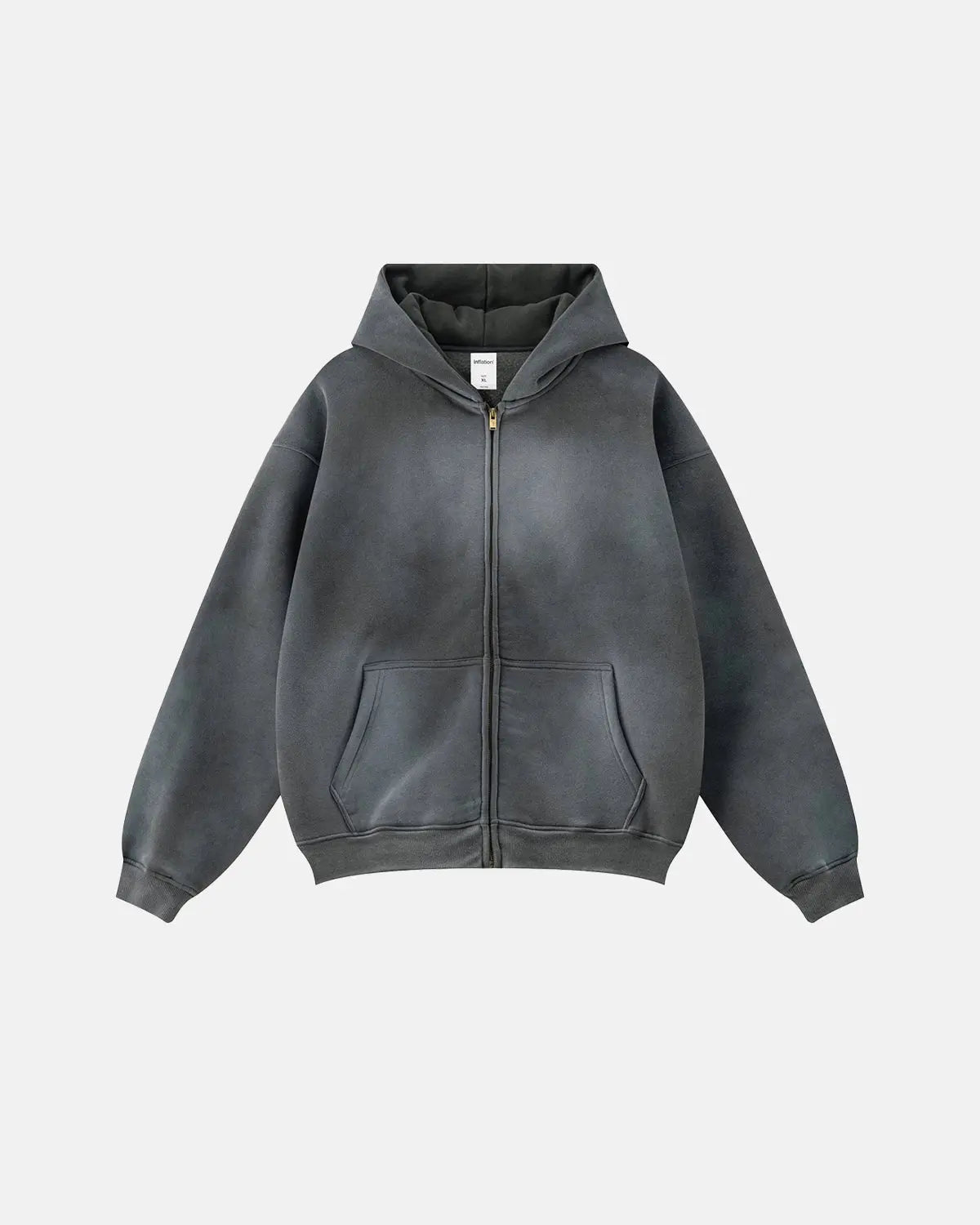 Flation Streetwear Acid Washed Zip Up Hoodies