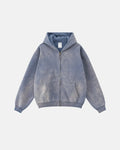Flation Streetwear Acid Washed Zip Up Hoodies