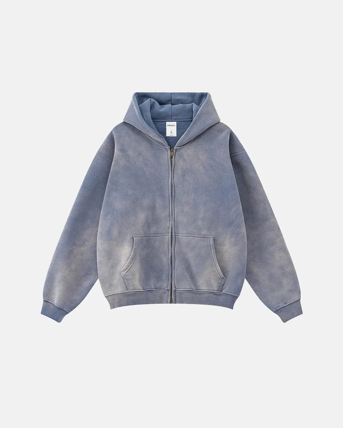Flation Streetwear Acid Washed Zip Up Hoodies