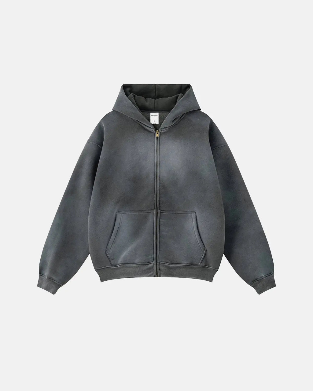 Flation Streetwear Acid Washed Zip Up Hoodies