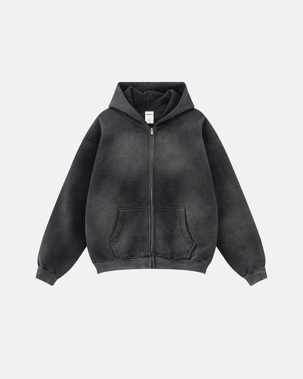 Flation Streetwear Acid Washed Zip Up Hoodies