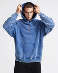 French Terry Washed Distressed Hoodies | Flation Streetwear