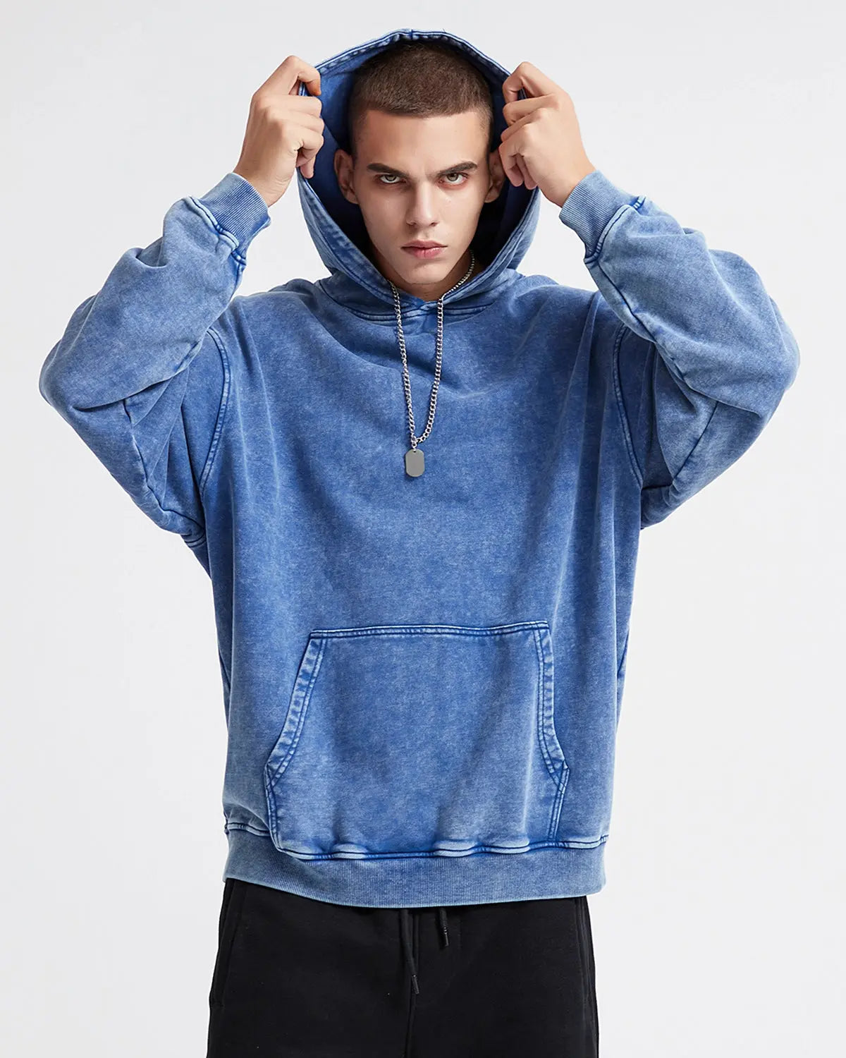French Terry Washed Distressed Hoodies | Flation Streetwear