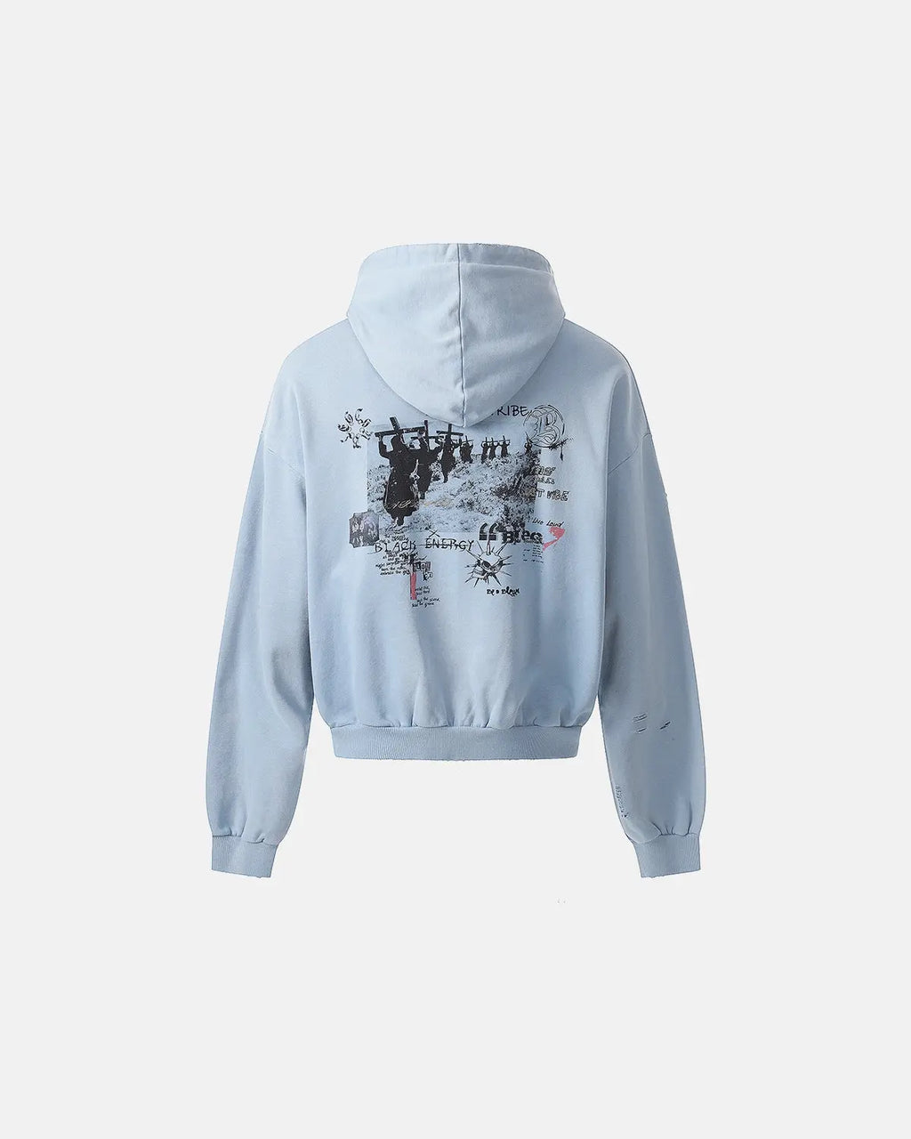 Graffiti Character Distressed Washed Zip Hoodies | Flation Streetwear