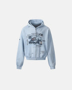Graffiti Character Distressed Washed Zip Hoodies | Flation Streetwear