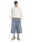 Grid Texture Baggy Jorts | Flation Streetwear