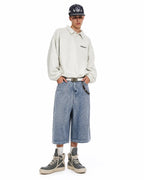 Grid Texture Baggy Jorts | Flation Streetwear