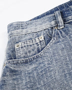 Grid Texture Baggy Jorts | Flation Streetwear