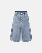 Grid Texture Baggy Jorts | Flation Streetwear