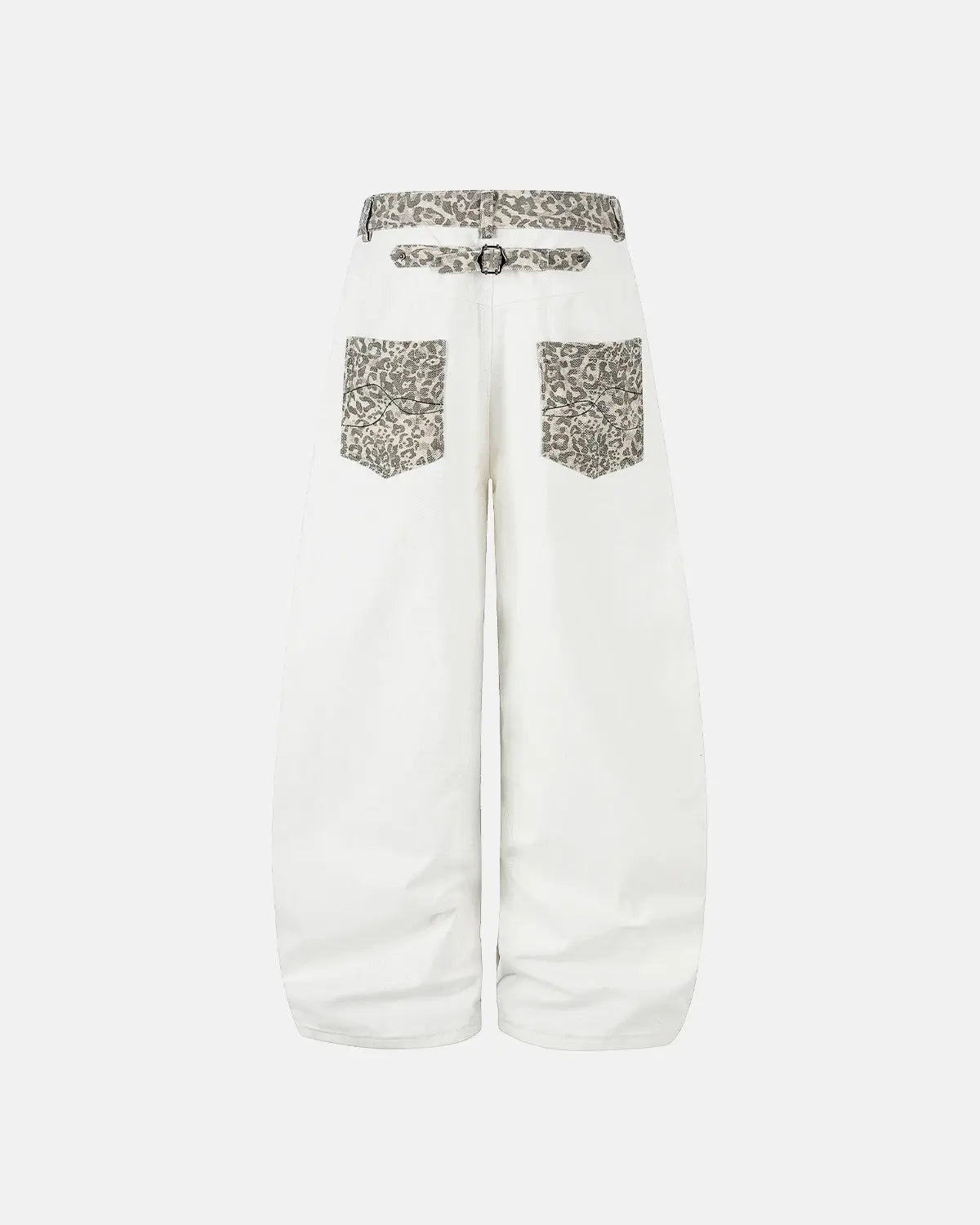 Leopard Patch Barrel Jeans | Flation Streetwear