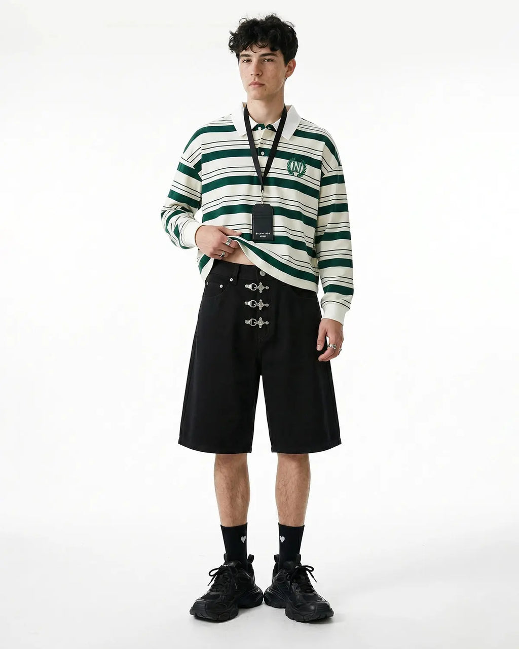 Metal Clasp Baggy Jorts | Flation Streetwear
