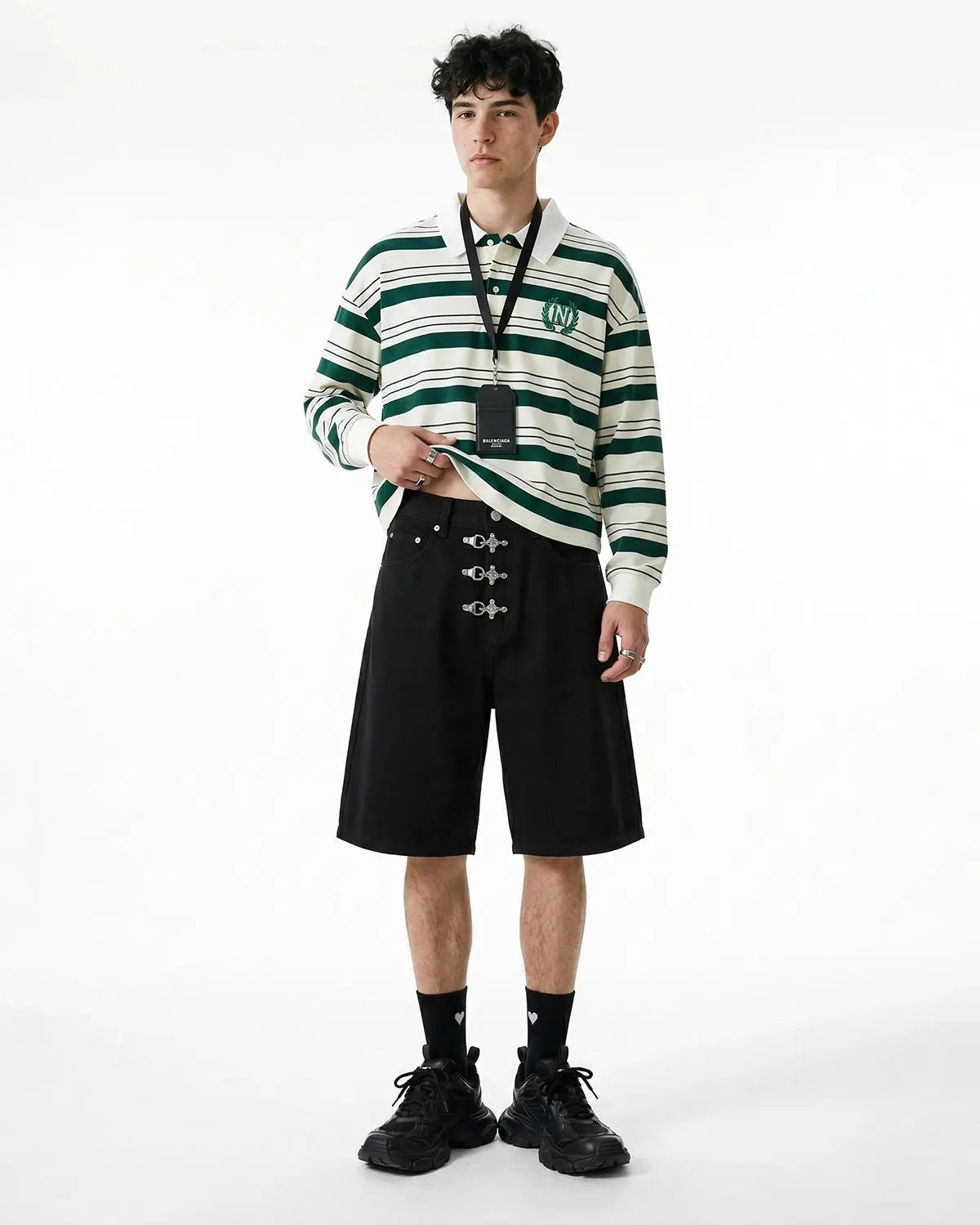 Metal Clasp Baggy Jorts | Flation Streetwear