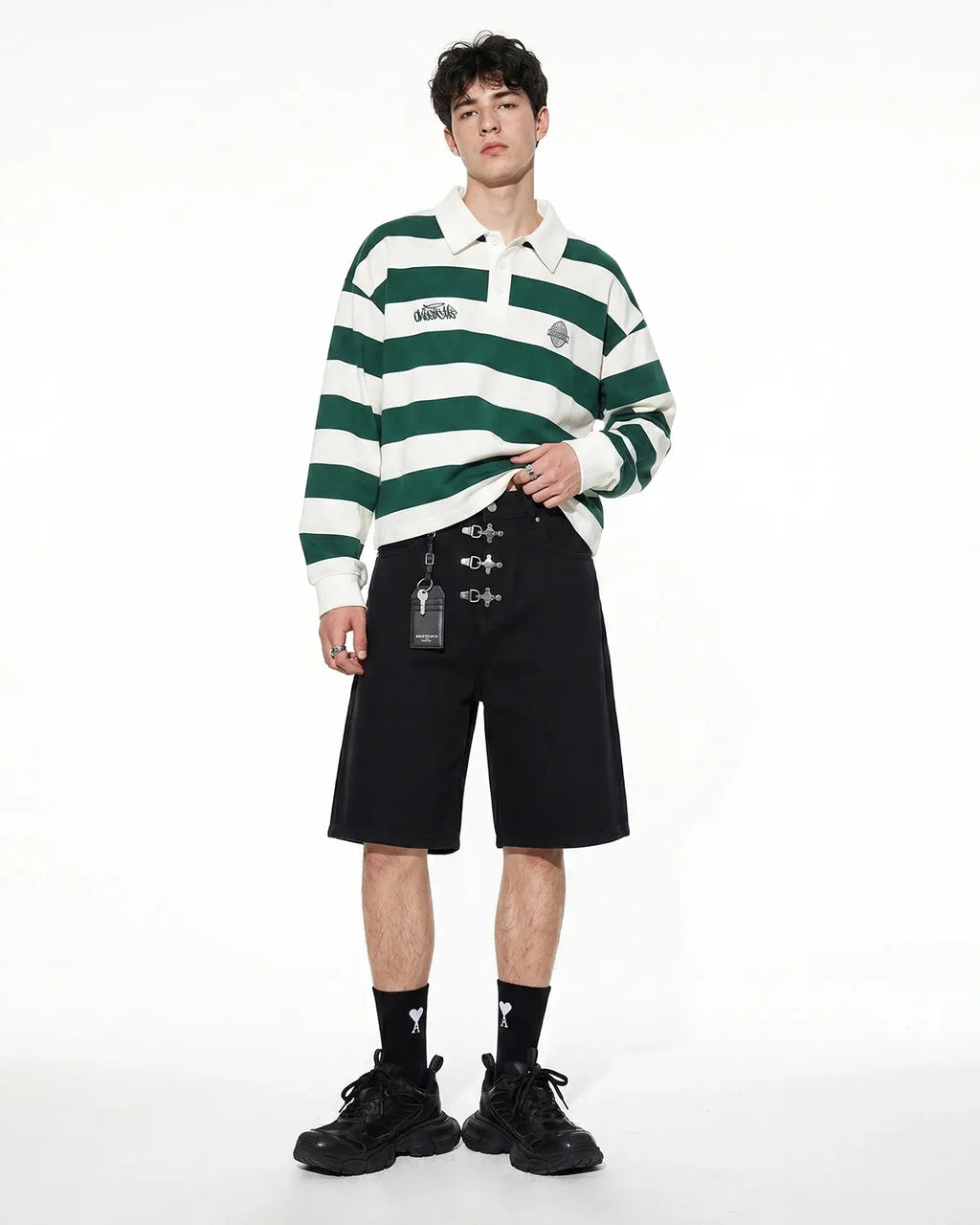 Metal Clasp Baggy Jorts | Flation Streetwear