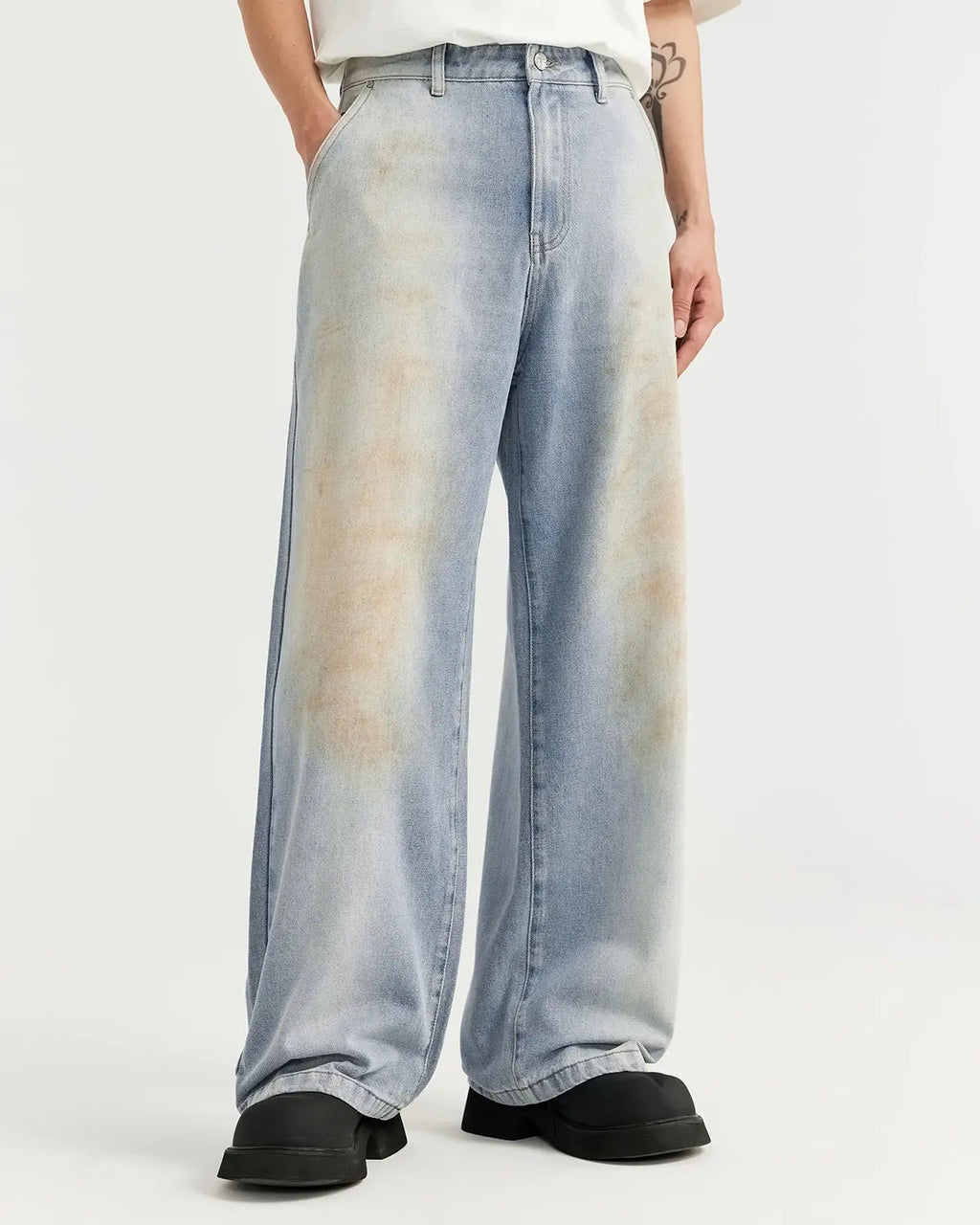 Mud Washed Baggy Jeans | Flation Streetwear