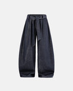 Raw Silky Denim Jeans with Belt | Flation Streetwear