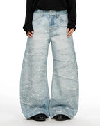 Rhinestone Lightning Baggy Barrel Jeans | Flation Streetwear