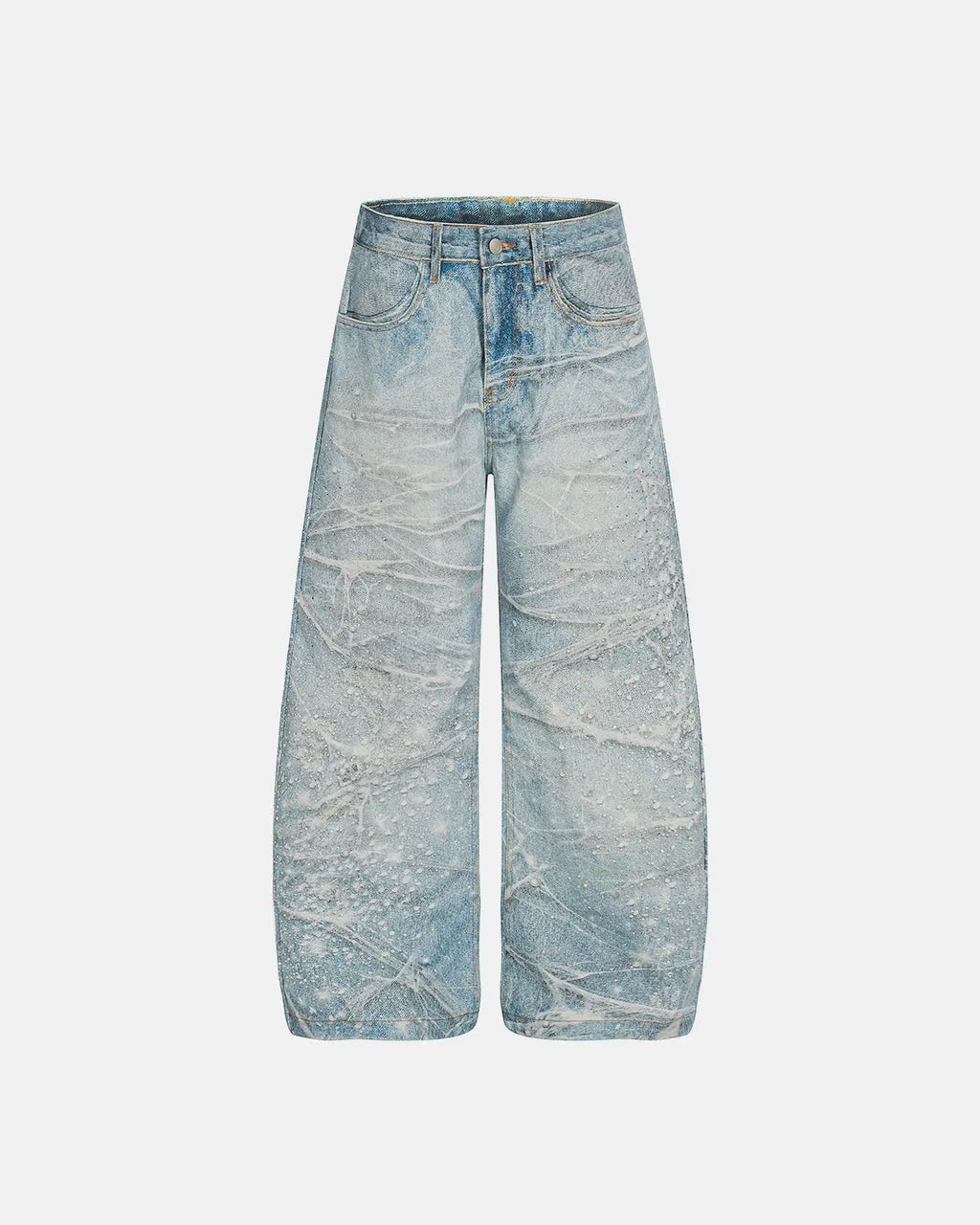 Rhinestone Lightning Baggy Barrel Jeans | Flation Streetwear