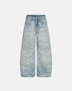 Rhinestone Lightning Baggy Barrel Jeans | Flation Streetwear