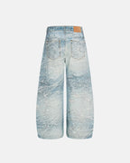 Rhinestone Lightning Baggy Barrel Jeans | Flation Streetwear