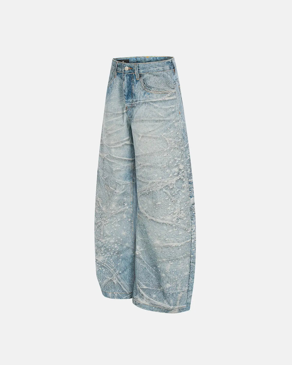 Rhinestone Lightning Baggy Barrel Jeans | Flation Streetwear