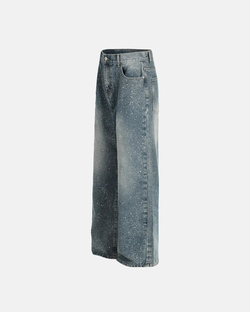Rhinestone Straight Leg Denim Jeans | Flation Streetwear