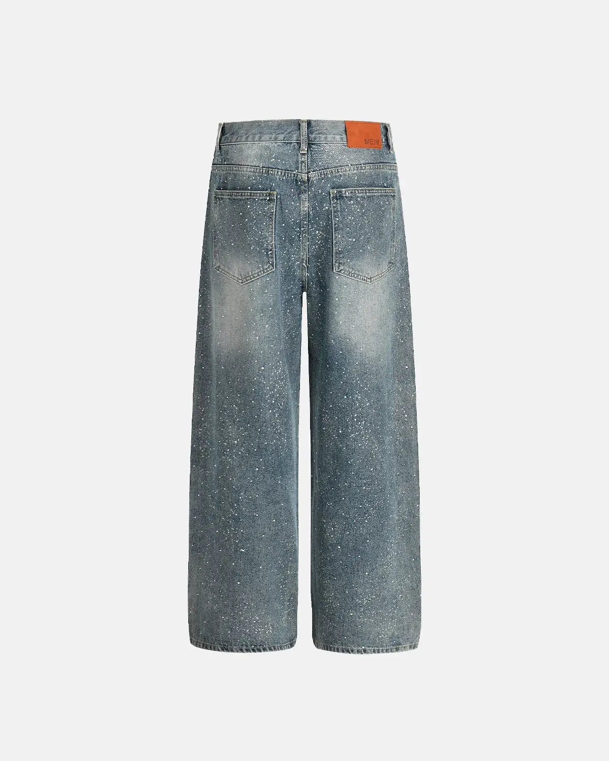 Rhinestone Straight Leg Denim Jeans | Flation Streetwear