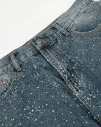 Rhinestone Straight Leg Denim Jeans | Flation Streetwear