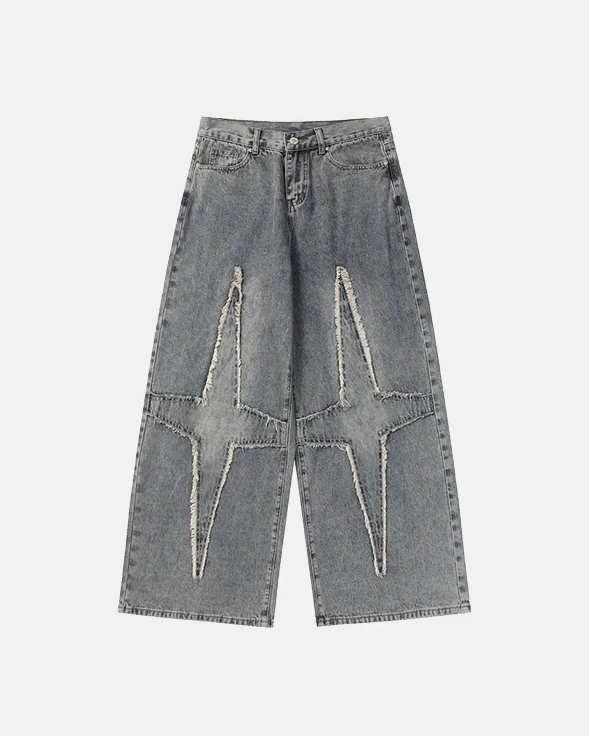 Star Patched Baggy Jeans | Flation Streetwear