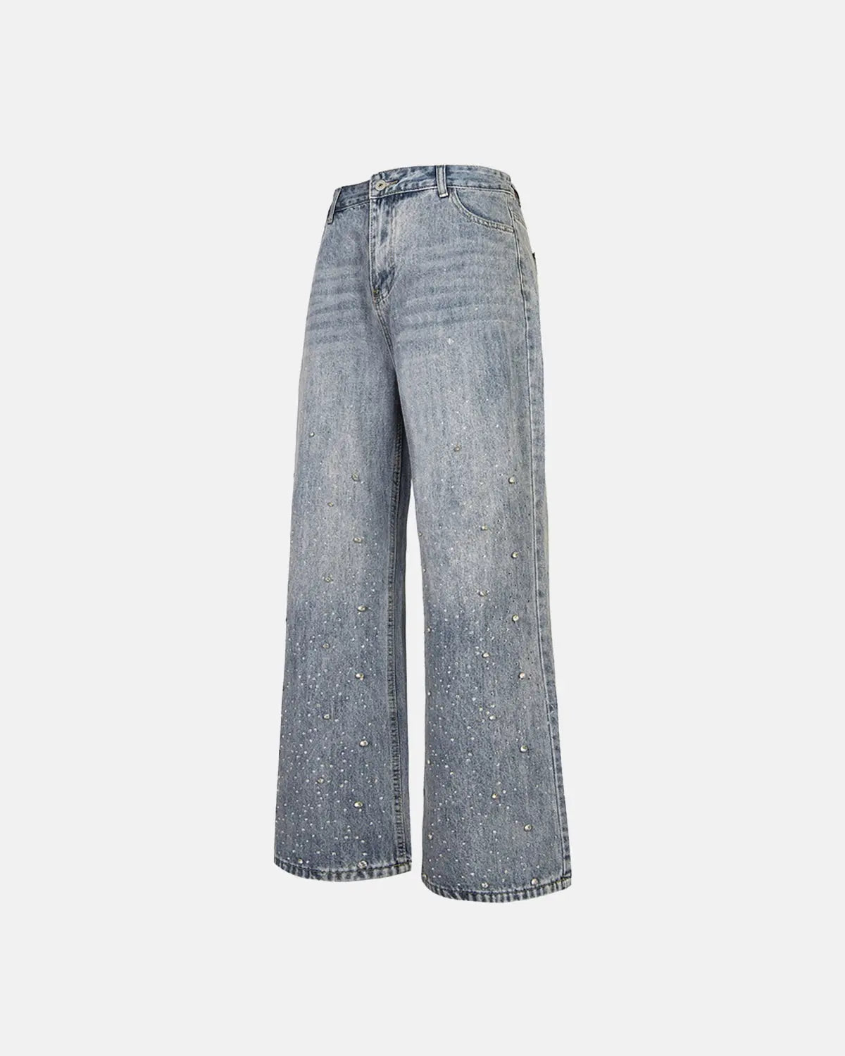 Studded Rhinestone Baggy Jeans | Flation Streetwear