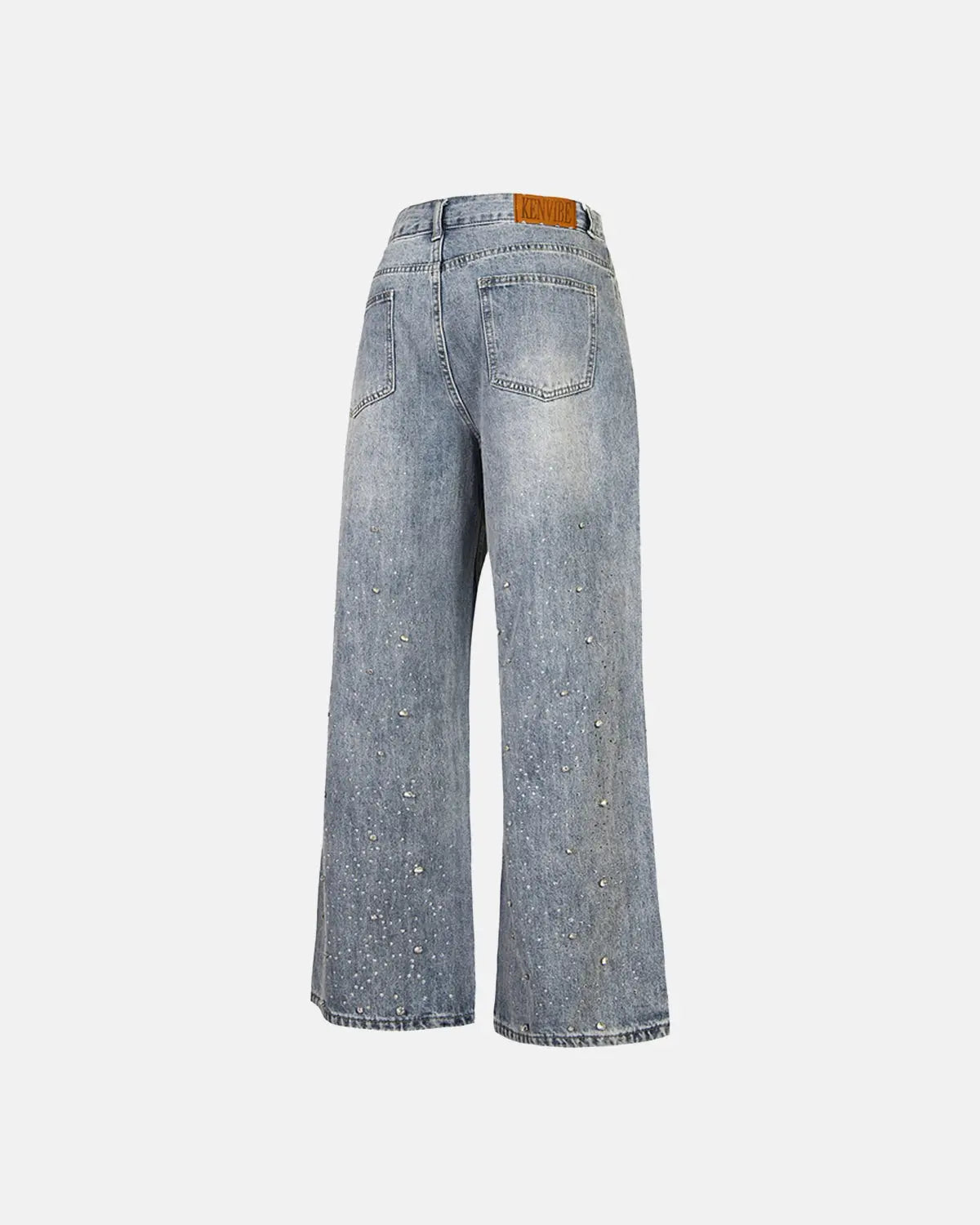 Studded Rhinestone Baggy Jeans | Flation Streetwear