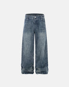 Textured Wash Baggy Jeans | Flation Streetwear