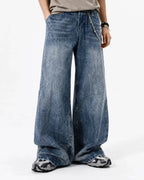 Textured Wash Baggy Jeans | Flation Streetwear