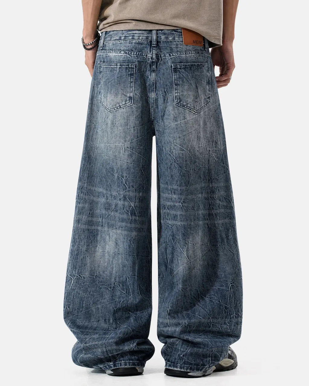 Textured Wash Baggy Jeans | Flation Streetwear